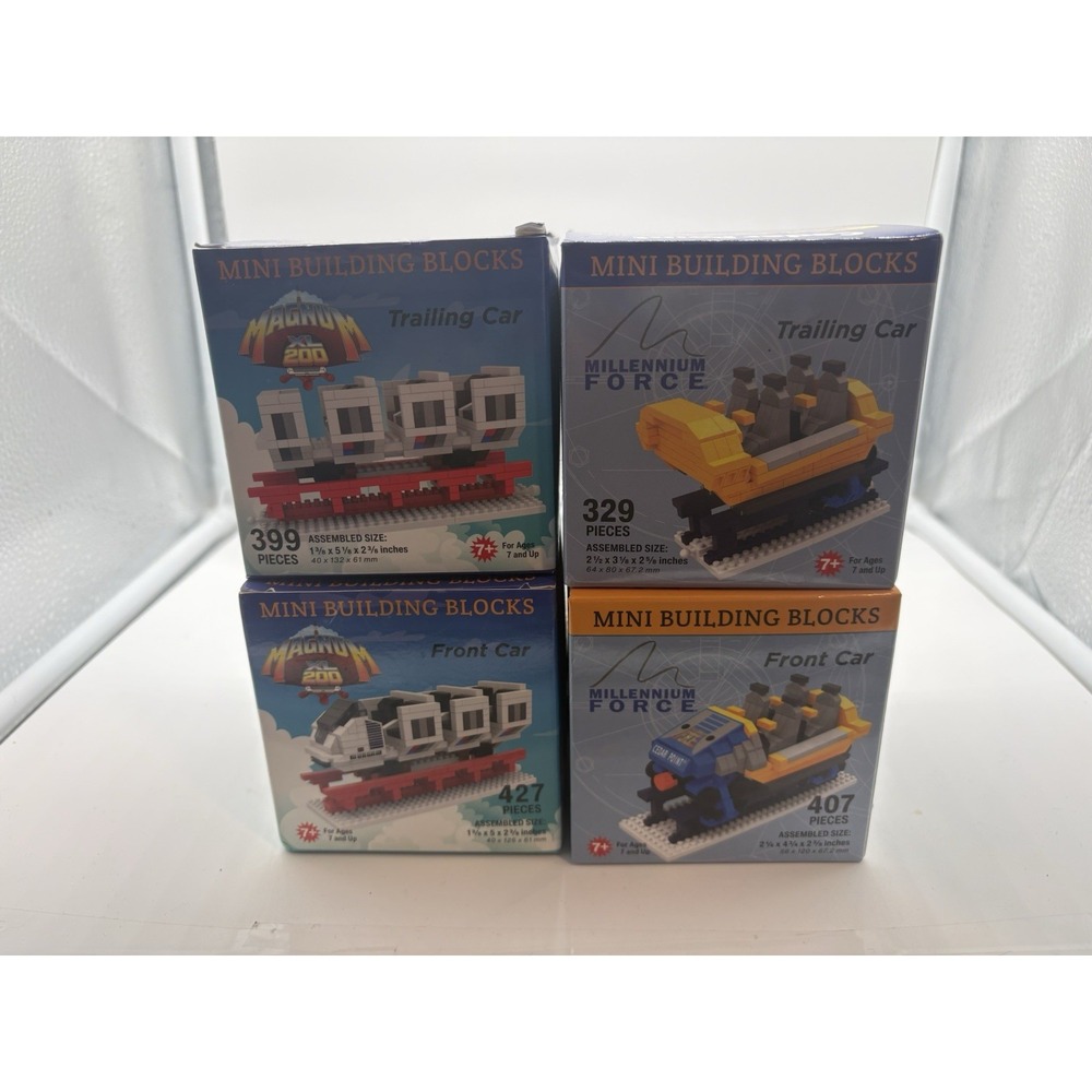Cedar Point Millenium Force & Magnum XL building blocks front and trailing car